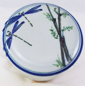 Sumi-e painted French Butter Dish