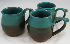 11 oz Mug, Teal and Brown