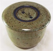 Stony Gray with flower design French Butter Dish